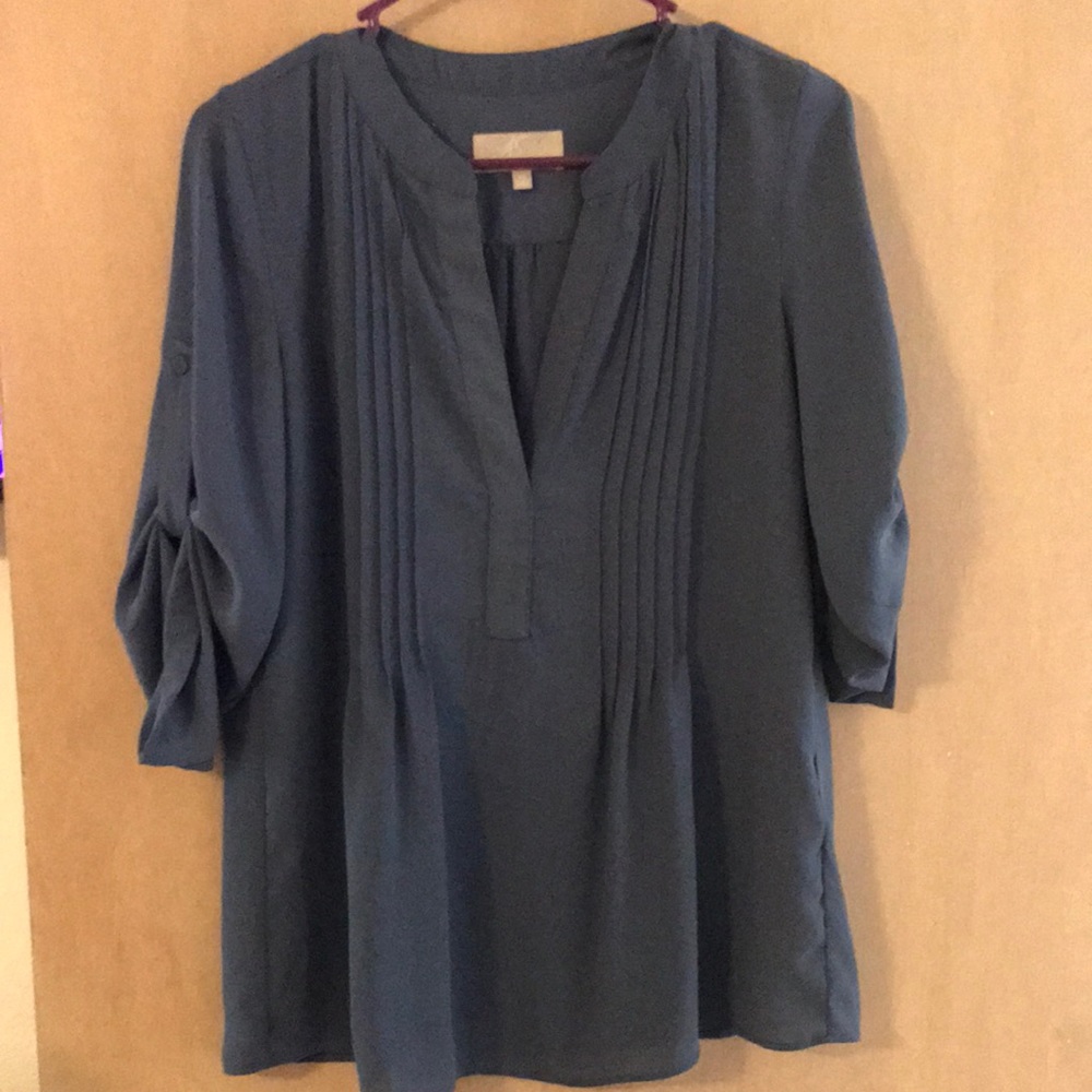Joan Vass work blouse blue size XS